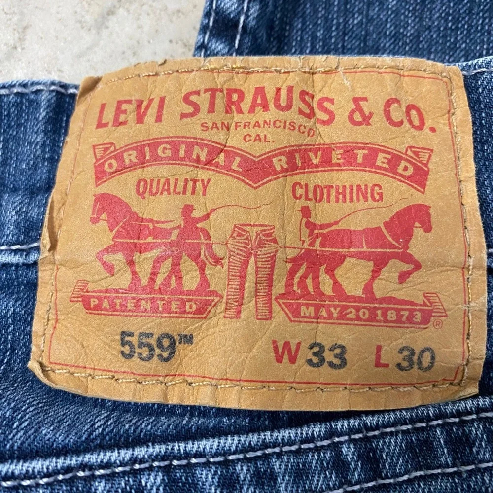 Levi Strauss Co 559 Jeans Mens W33 L30 Blue Denim Straight Fit Casual Pants